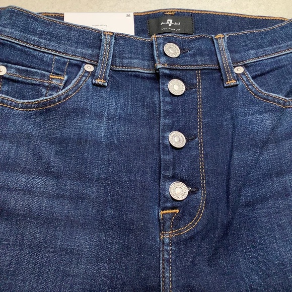 7 For All Mankind Jeans 26 High Waist Ankle Skinny Fletcher Drive! NWT! - Picture 5 of 10